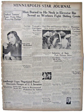 Vintage 1941 Charles Lindbergh Anti-War Sentiment Newspaper picture