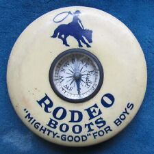 vintage celluloid compass RODEO BOOTS 