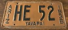 Vintage 1936 Arizona License Plate Yavapai County HE 52 picture