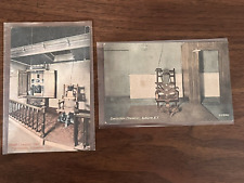 2 Vintage Postcards Electric Chairs Death Chamber, Ohio Penitentiary & Auburn NY picture