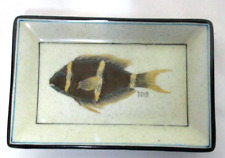 Homart Vintage Hand Painted Fish trinket dish decor No. 9 stoneware 6