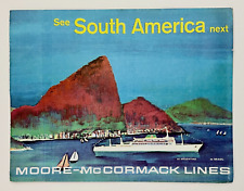 1960s South America Moore-McCormack Cruise Lines VTG Travel Booklet SS Brasil picture