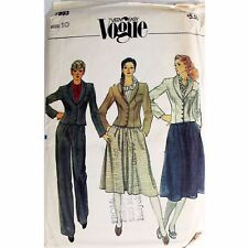 Vintage 1982 Vogue 7893 Size 10 Jacket Skirt Pants Sewing Pattern Easy Sew Uncut picture