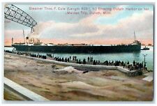 c1910's Steamer Thos F. Cole Entering Duluth Harbor Duluth MN Unposted Postcard picture