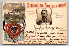 German Navy Ship  Deutscher Flottenverein Prinz Heinrich  c1902  Postcard picture