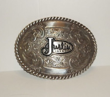 Justin Brand Silver Trophy Belt Buckle....Western picture