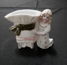 Antique German Bisque Victorian Kneeling Girl Spill Mini Vase Germany Fairing picture