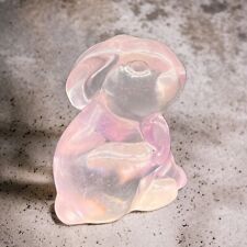 Vintage Rabbit Bunny Lucite Acrylic Hard Plastic Figurine pink purple 2.5”t 2”w picture