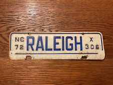 North Carolina City of Raleigh 1972 License Plate #306 picture