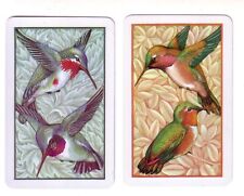 Beautiful Pair of Vintage Kem Humming Birds  -  Single Swap P/Cards picture