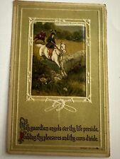 Riding Horse May Guardian Angels O’er Life Preside Antique Vintage Postcard picture