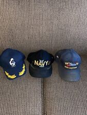 Vintage Lot Of (3) Rare With Metals Virginia Military Institute Caps/ Hats War picture