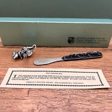 Vintage Metzke 3 Blind Mice Cheese Knife & Mouse Cheese Pick 1977 Signed Pewter picture