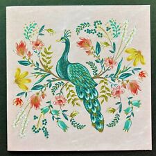 *ONE* Peacock Birthday Card For Anyone Pink Floral NIQUEA.D Schurman Papyrus 1 picture