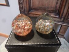 Paperweights - GLASS pair (2) - Multi Colored picture