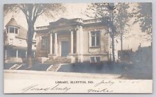 Library Bluffton IN Indiana Posted 1905 Antique Postcard picture