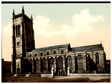 England. Cromer. Parish Church. Vintage photochrome by P.Z, photochrome Zurich picture