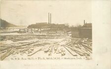 Postcard RPPC Indiana Madison M&B Saw & Mill Flood 1907 Logging Lumber 23-1289 picture