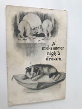 A Mid Summer Nights Dream Cats Theme Vintage Postcard picture