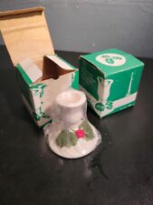 TWO VINTAGE LILLIAN VERNON CHRISTMAS HOLLY BERRY CERAMIC CANDLE STICKS picture