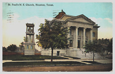 Houston Texas St Paul's M E Church Street View 1914  A54 picture