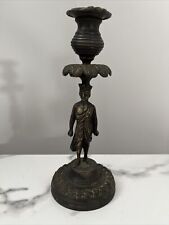 Antique Bronze Metal Figural Candle Holder Palm Beach Estate Find picture