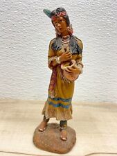 Vintage Native American Woman 7 Inch Ceramic Figure picture