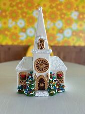 Vintage Le Fauve Ceramic Christmas Church Stained Glass Holiday picture