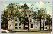 Elyria Ohio~High School Bldg Street View~PM 1910~Pub SH Knox Vintage Postcard picture