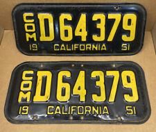 RARE 1951 TRUCK-COMMERCIAL D 64379 (CALIFORNIA)  LICENSE PLATE. DMV CLEARED picture