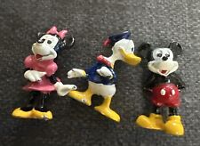 3 Vintage Disney Donald Duck Mickey Minnie 1” Figurine  Miniature  Metal Painted picture