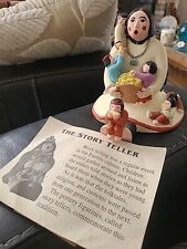Vintage Handmade Pueblo Art Pottery Storyteller Figure Corn Feast 7 Childrn 5.5