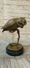 Owl On A Branch Wings Spread Collectible Gift Decor Bronze Sculpture Statue Hand picture