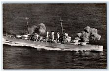c1940's British Cruiser Devonshire 8 Inch Guns WWII View RPPC Photo Postcard picture