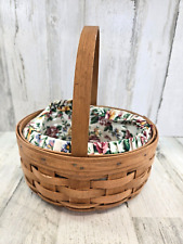Longaberger 1988 Round Basket with Liner and Protector picture