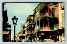New Orleans LA-Louisiana, Saint Peter Street, Antique Vintage Souvenir Postcard picture