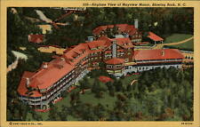 Mayview Manor Blowing Rock North Carolina aerial view ~ 1940s linen postcard picture