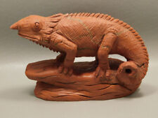 Chameleon Lizard Figurine Red Jasper  Stone Animal Carving #O209 picture