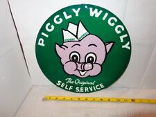 11 3/4 in PIGGLY WIGGLY GROCERY STORE ADVERTISING SIGN DIE CUT METAL # S 243 picture