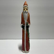 Vintage Santa Blow Mold Ornament Tall Thin Hollow Figure Christmas Tree 13