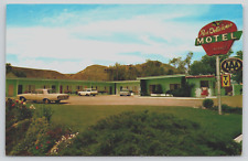 Red Delicious Motel Inn Tonasket WA Okanogan County Classic Cars Vtg Postcard C2 picture