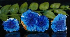 3x Polished BLUE AZURITE Crystal Geode Mineral 32 grams #1154PK - RUSSIA picture