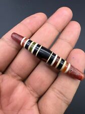 Wonderful Old Himalayan Tibetan Art Natural Agate With Line Beads picture