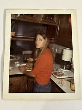 1970s Vtg Color Photo Sexy Woman About To Eat Her Breakfast 🥞 picture