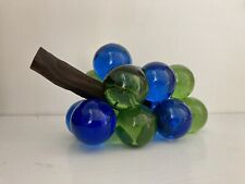 Vintage MCM Retro Lucite Grape Cluster Of Lovely Blue And Green Grapes 🍇 picture