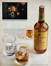 1965 Seagram's Vintage Print Ad Canadian Whiskey Known For the Company It Keeps picture
