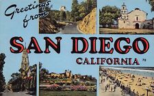 San Diego California Greetings From Larger Not Large Letter 3016 Linen Postcard picture