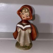 Vintage LEFTON Porcelain Girl In Red Cape With Hymnal Figurine 615 picture