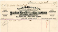 Portland Oregon Dodd Agricultural Implements orig 1886 Graphic Billhead Receipt picture