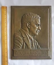 1920 Large Bronze Plaque Theodore Roosevelt by James Earle Fraser picture